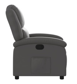 Fauteuil inclinable gris cuir véritable