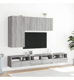 Meuble TV mural sonoma gris 100x30x41 cm