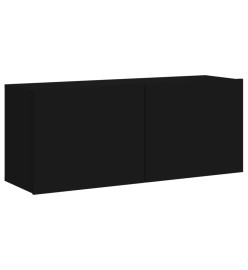 Meuble TV mural noir 100x30x41 cm