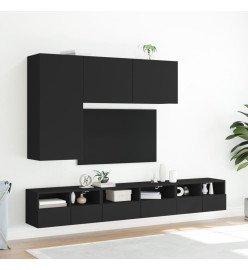 Meuble TV mural noir 100x30x41 cm