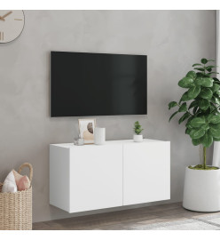 Meuble TV mural blanc 80x30x41 cm