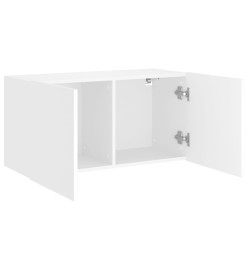 Meuble TV mural blanc 80x30x41 cm