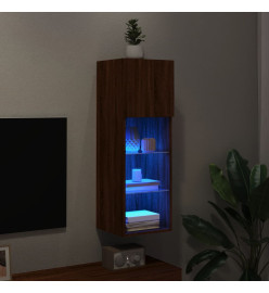 Meuble TV avec lumières LED chêne marron 30,5x30x90 cm