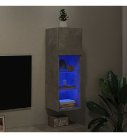 Meuble TV avec lumières LED gris béton 30,5x30x90 cm