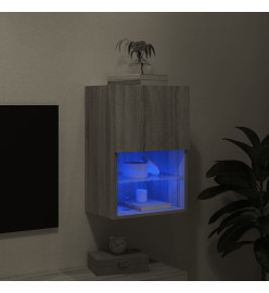 Meuble TV avec lumières LED sonoma gris 40,5x30x60 cm