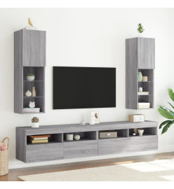 Meuble TV avec lumières LED sonoma gris 30,5x30x102 cm