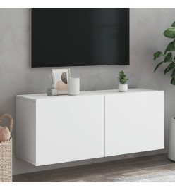 Meuble TV mural blanc 100x30x41 cm