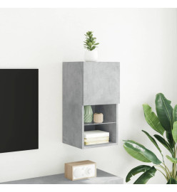 Meuble TV avec lumières LED gris béton 30,5x30x60 cm