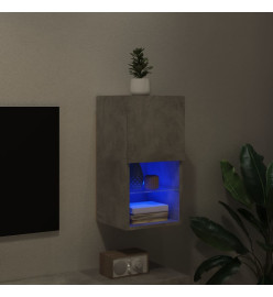 Meuble TV avec lumières LED gris béton 30,5x30x60 cm