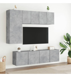 Meubles TV muraux 2 pcs gris béton 60x30x41 cm