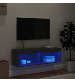 Meuble TV avec lumières LED noir 100x30x30 cm