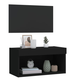 Meuble TV avec lumières LED noir 60x30x30 cm