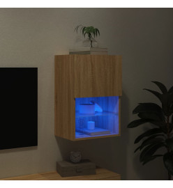 Meuble TV avec lumières LED chêne sonoma 40,5x30x60 cm