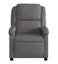 Fauteuil de massage inclinable gris cuir véritable