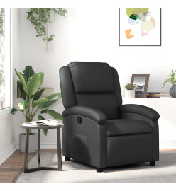 Fauteuil inclinable noir cuir véritable