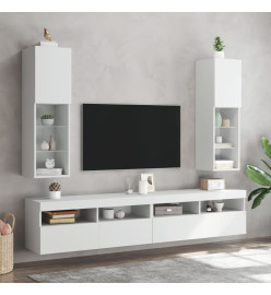 Meuble TV avec lumières LED blanc 30,5x30x102 cm