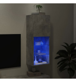 Meuble TV avec lumières LED gris béton 40,5x30x102 cm