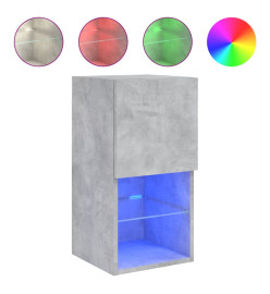 Meubles TV avec lumières LED 2 pcs gris béton 30,5x30x60 cm