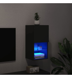 Meuble TV avec lumières LED noir 30,5x30x60 cm