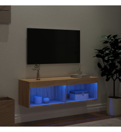 Meuble TV avec lumières LED chêne sonoma 100x30x30 cm