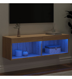 Meuble TV avec lumières LED chêne sonoma 100x30x30 cm