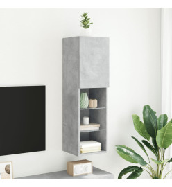 Meuble TV avec lumières LED gris béton 30,5x30x102 cm