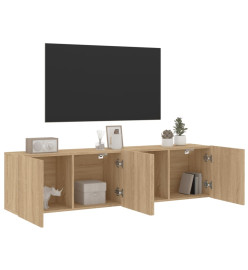 Meubles TV muraux 2 pcs chêne sonoma 80x30x41 cm