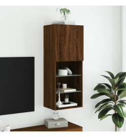 Meuble TV avec lumières LED chêne marron 40,5x30x102 cm