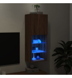 Meuble TV avec lumières LED chêne marron 40,5x30x102 cm