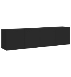 Meubles TV muraux 2 pcs noir 80x30x41 cm