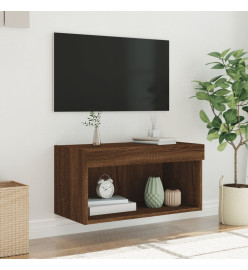 Meuble TV avec lumières LED chêne marron 60x30x30 cm