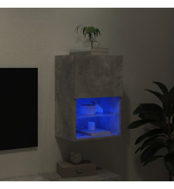 Meuble TV avec lumières LED gris béton 40,5x30x60 cm