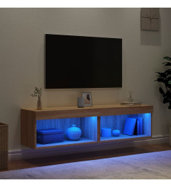 Meubles TV avec lumières LED 2 pcs chêne sonoma 60x30x30 cm