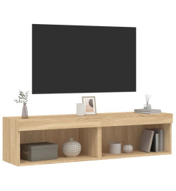 Meubles TV avec lumières LED 2 pcs chêne sonoma 60x30x30 cm