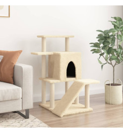 Arbre à chat avec griffoirs en sisal crème 97 cm