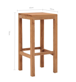 Tabourets de bar lot de 4 bois de teck massif