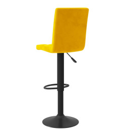 Tabourets de bar lot de 2 jaune moutarde velours