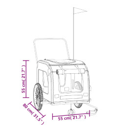 Remorque de vélo pour animaux de compagnie vert et noir