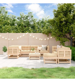 Salon de jardin 10 pcs Bois de pin massif