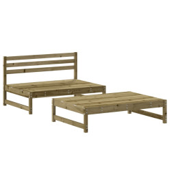 Salon de jardin 2 pcs bois de pin imprégné