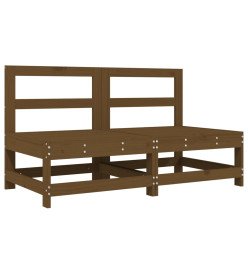 Salon de jardin 6 pcs Marron miel Bois de pin massif