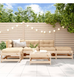 Salon de jardin 6 pcs Bois de pin massif
