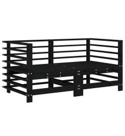 Salon de jardin 6 pcs Noir Bois de pin massif