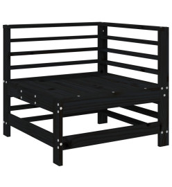 Salon de jardin 6 pcs Noir Bois de pin massif