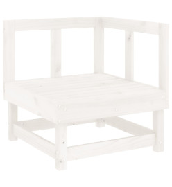 Salon de jardin 3 pcs blanc bois massif de pin