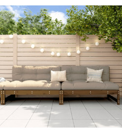 Canapés centraux de jardin 2 pcs marron miel bois pin massif