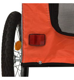 Remorque de vélo pour animaux de compagnie orange et gris