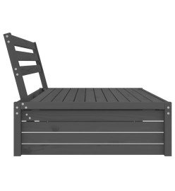 Canapé central de jardin gris 120x80 cm bois de pin massif