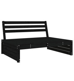 Salon de jardin 6 pcs Noir Bois de pin massif