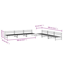 Salon de jardin 6 pcs bois massif douglas